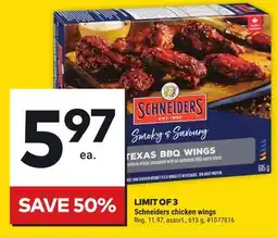 Giant Tiger Schneiders chicken wings offer