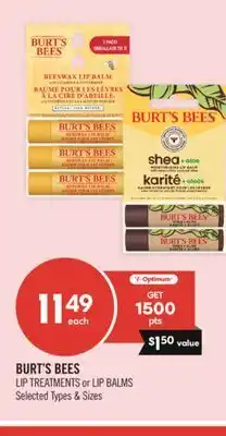 Shoppers Drug Mart BURT'S BEES LIP TREATMENTS or LIP BALMS offer