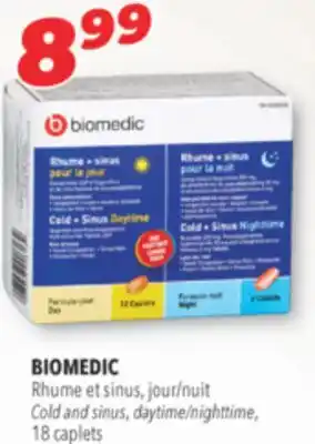 Familiprix BIOMEDIC, Cold and sinus, daytime/nighttime, 18 caplets offer