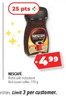 Familiprix NESCAFÉ Rich instant coffee, 170 g offer