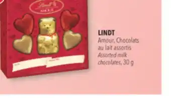 Familiprix LINDT, Amour, Assorted milk chocolates, 30 g offer