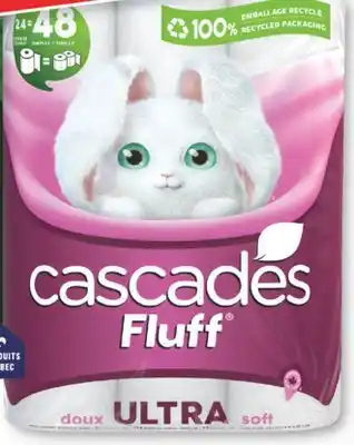 Familiprix CASCADES Fluff, Papier Bathroom tissue, 24 double rolls or Paper towels, 12 jumbo rolls offer