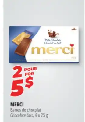 Familiprix MERCI Chocolate bars, 4 x 25 g offer