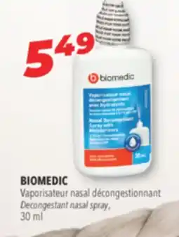 Familiprix BIOMEDIC Decongestant nasal spray offer