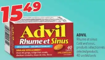 Familiprix Advil Cold & Sinus analgesic and decongestant non-drowsy caplets 40un offer