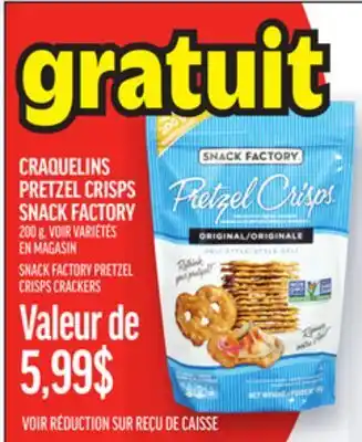 Metro CRAQUELINS PRETZEL CRISPS SNACK FACTORY | SNACK FACTORY PRETZEL CRISPS CRACKERS offer