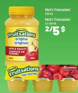 Metro MOTT'S FRUITSATIONS 620 ML MOTT'S FRUITSATIONS 6 X 104 ML offer