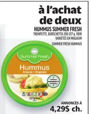 Metro HUMMUS SUMMER FRESH | SUMMER FRESH HUMMUS offer