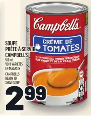 Metro SOUPE PRÊTE-À-SERVIR CAMPBELL'S | CAMPBELL'S READY TO SERVE SOUP offer