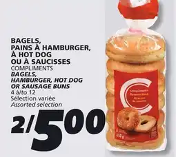 IGA BAGELS, PAINS À HAMBURGER, À HOT DOG OU À SAUCISSES COMPLIMENTS offer