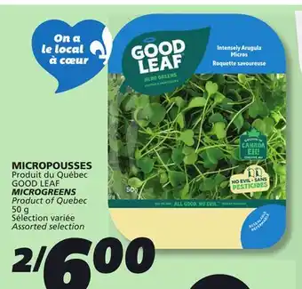 IGA GOOD LEAF MICROGREENS offer