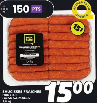 IGA PRIX CLUB FRESH SAUSAGES offer