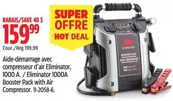 Canadian Tire MOTOMASTER Eliminator 1000A Booster Pack with Air Compressor offer