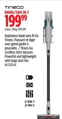 Canadian Tire Tineco Go Cordless Stick Vacuum offer