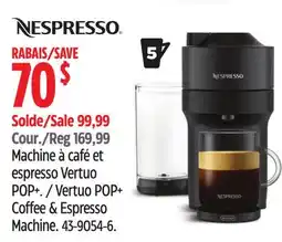 Canadian Tire NESPRESSO Vertuo POP+ Coffee & Espresso Machine offer