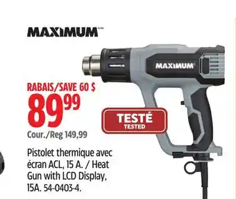 Canadian Tire MAXIMUM Heat Gun with LCD Display, 15A offer