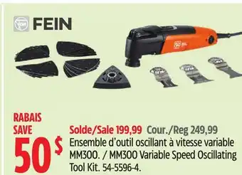 Canadian Tire FEIN MM300 Variable Speed Oscillating Tool Kit offer