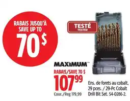 Canadian Tire MAXIMUM 29-PC COBALT DRILL BIT SET offer