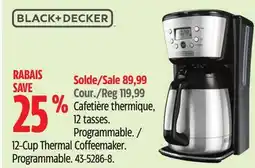 Canadian Tire Black + Decker 12-Cup Thermal Coffeemaker offer