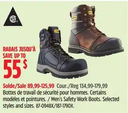 Canadian Tire Stanley Men's Safety Work Boots offer