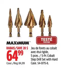 Canadian Tire 5-Pc Cobalt Step Drill Set with Hard Case offer