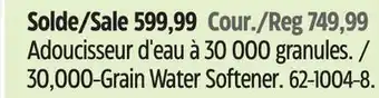 Canadian Tire Whirlpool 30,000-Grain Water Softener offer