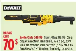 Canadian Tire DEWALT 20V MAX XR Brushless 3⁄8˝-1⁄2˝ Ratchet offer