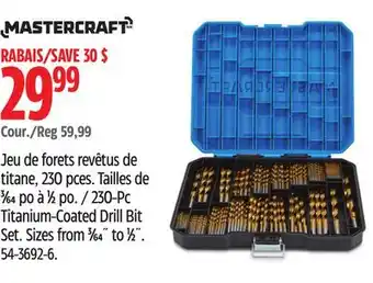 Canadian Tire Mastercraft 230-Pc Titanium-Coated Drill Bit Set offer