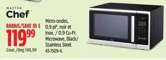 Canadian Tire Master Chef Microwave, Black/Stainless Steel offer