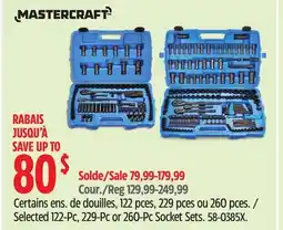 Canadian Tire Mastercraft Selected 122-Pc, 229-Pc or 260-Pc Socket Sets offer