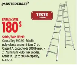 Canadian Tire Mastercraft 21' Aluminum Multi-Task Ladder offer