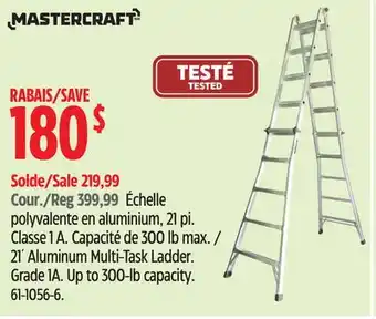 Canadian Tire Mastercraft 21' Aluminum Multi-Task Ladder offer