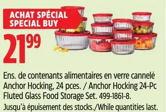 Canadian Tire Anchor Hocking 24-Pc Fluted Glass Food Storage Set offer