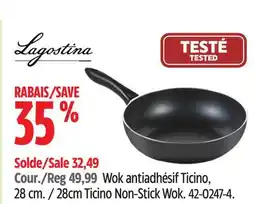 Canadian Tire Lagostina 28cm Ticino Non-Stick Wok offer