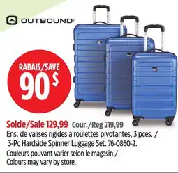 Canadian Tire Outbound 3-Pc Hardside Spinner Luggage Set offer