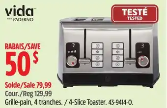 Canadian Tire Vida by PADERNO 4-Slice Toaster offer