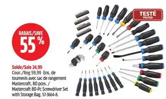 Canadian Tire Mastercraft 80-Pc Screwdriver Set with Storage Bag offer