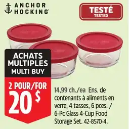 Canadian Tire ANCHOR HOCKING 6-Pc Glass 4-Cup Food Storage Set offer