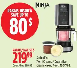 Canadian Tire NINJA Creami Ice Cream Maker, 7-in-1 offer