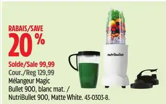 Canadian Tire NutriBullet 900, Matte White offer