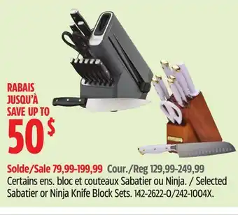 Canadian Tire Selected Sabatier or Ninja Knife Block Sets offer