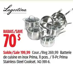 Canadian Tire Lagostina 11-Pc Prima Stainless-Steel Cookset offer