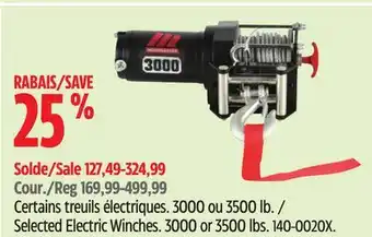 Canadian Tire Selected Champion Power Equipment Electric Winches offer