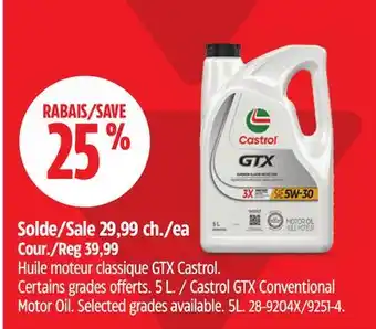 Canadian Tire Castrol GTX Conventional Motor Oil offer