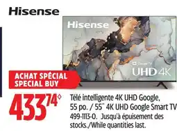 Canadian Tire Hisense 55 4K UHD Google Smart TV offer