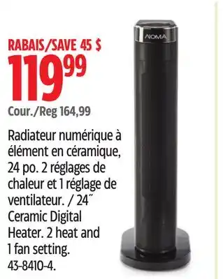 Canadian Tire NOMA 24 Ceramic Digital Heater offer