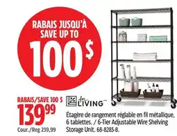 Canadian Tire For Living 6-Tier Adjustable Wire Shelving Storage Unit offer