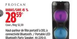 Canadian Tire PROSCAN Portable LED Bluetooth Party Speaker offer