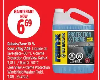 Canadian Tire Rain-X ClearView X-treme Protection Windshield Washer Fluid, 3.78L offer