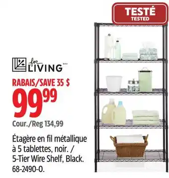 Canadian Tire For Living 5-Tier Wire Shelf, Black offer